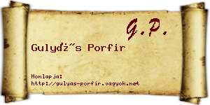 Gulyás Porfir névjegykártya